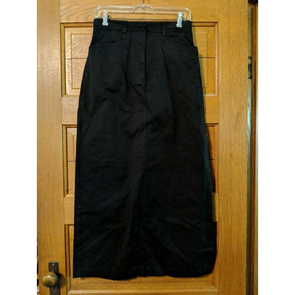 Susan Bristol Skirt Size 8 Womens Slit Straight Modest Black
